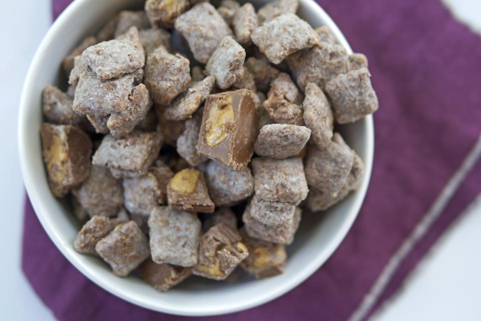 Triple-Chocolate Peanut Butter Cup Puppy Chow