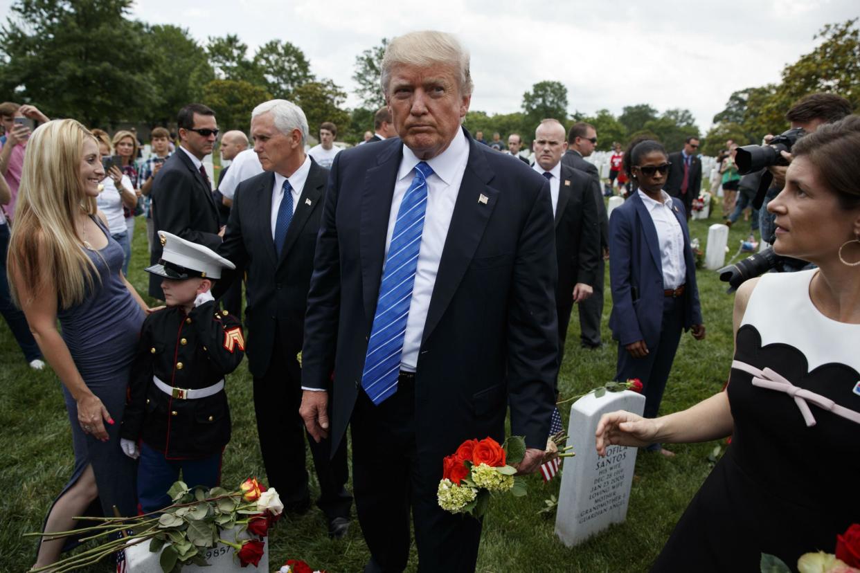 The event marked Trump’s first Memorial holiday as President: AP