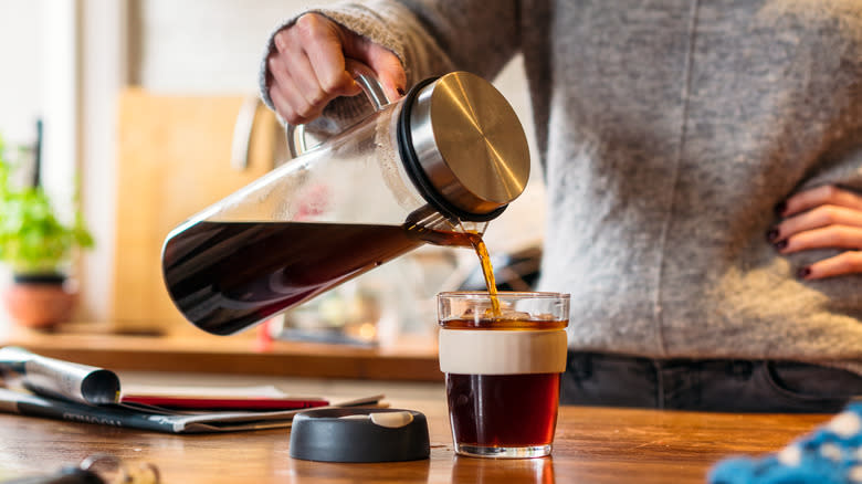 Pouring from cold brew maker