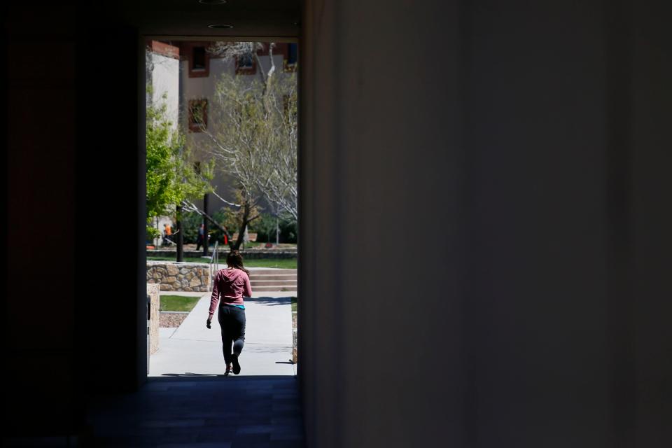 The UTEP campus is mostly vacant Tuesday, March 24, 2020, in El Paso. UTEP moved classes to online in response to the coronavirus pandemic.