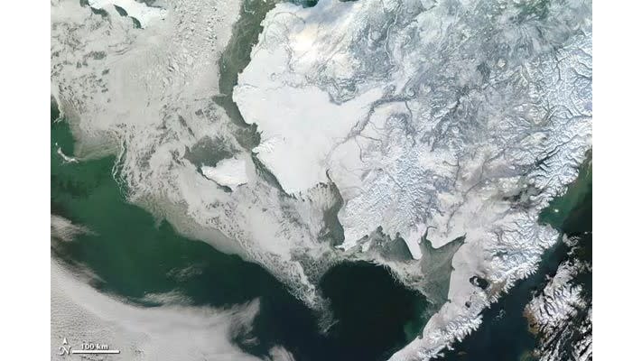 Aerial photo of Rat Islands, Alaska.