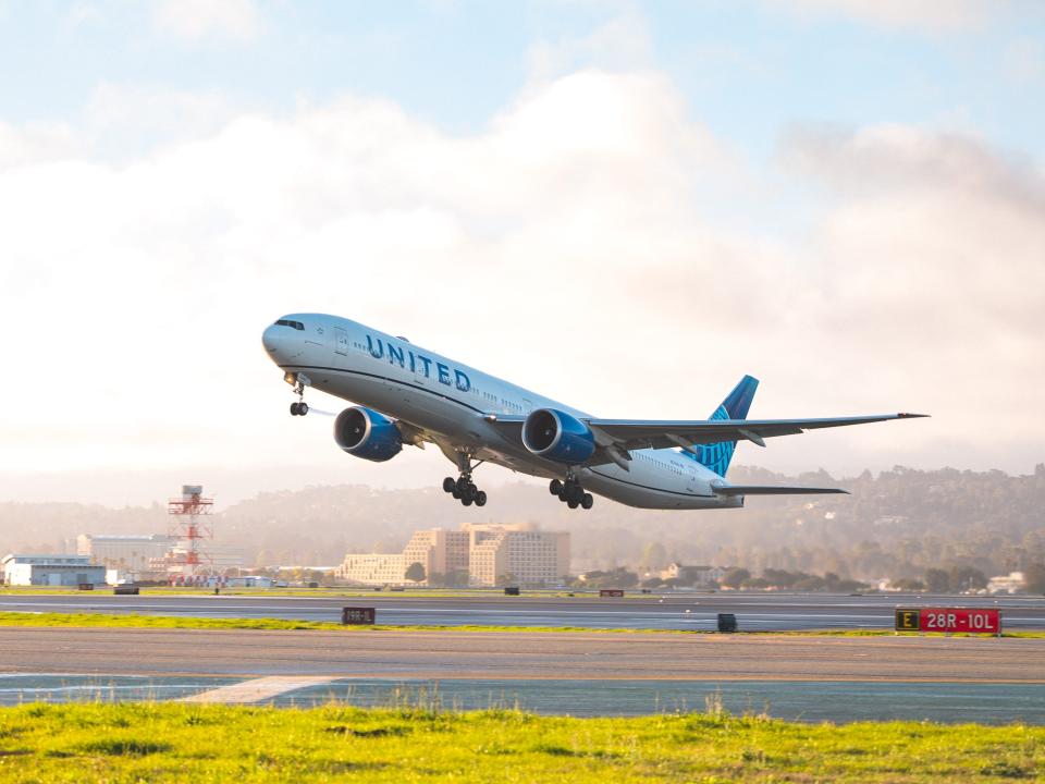 United Airlines flight at San Francisco airport.