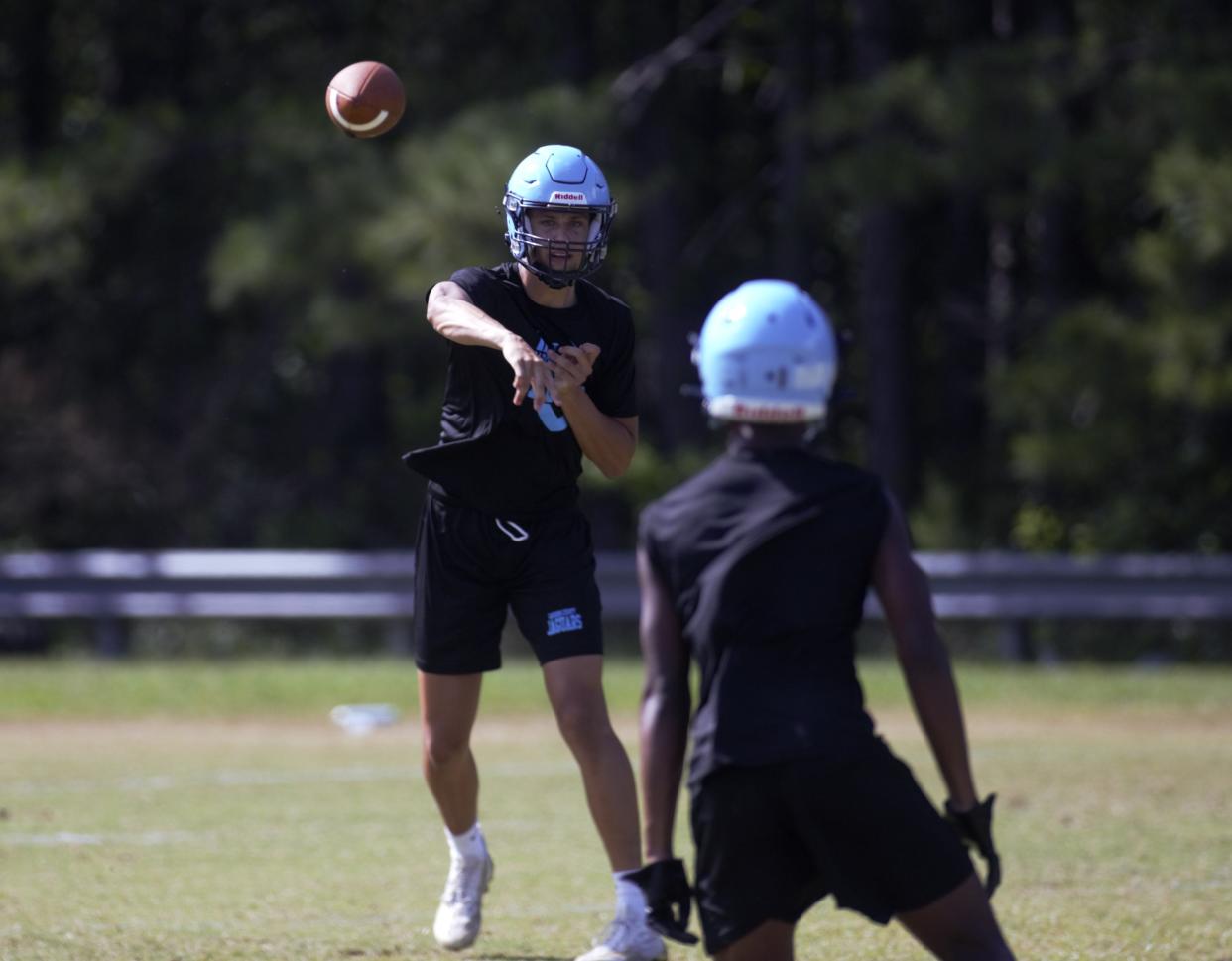 Gadsden County football players participate in first spring practice at Gadsden County High School on Monday, April 29, 2024