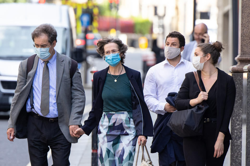 Sarah Everard's family pictured outside the Old Bailey last month. (PA)