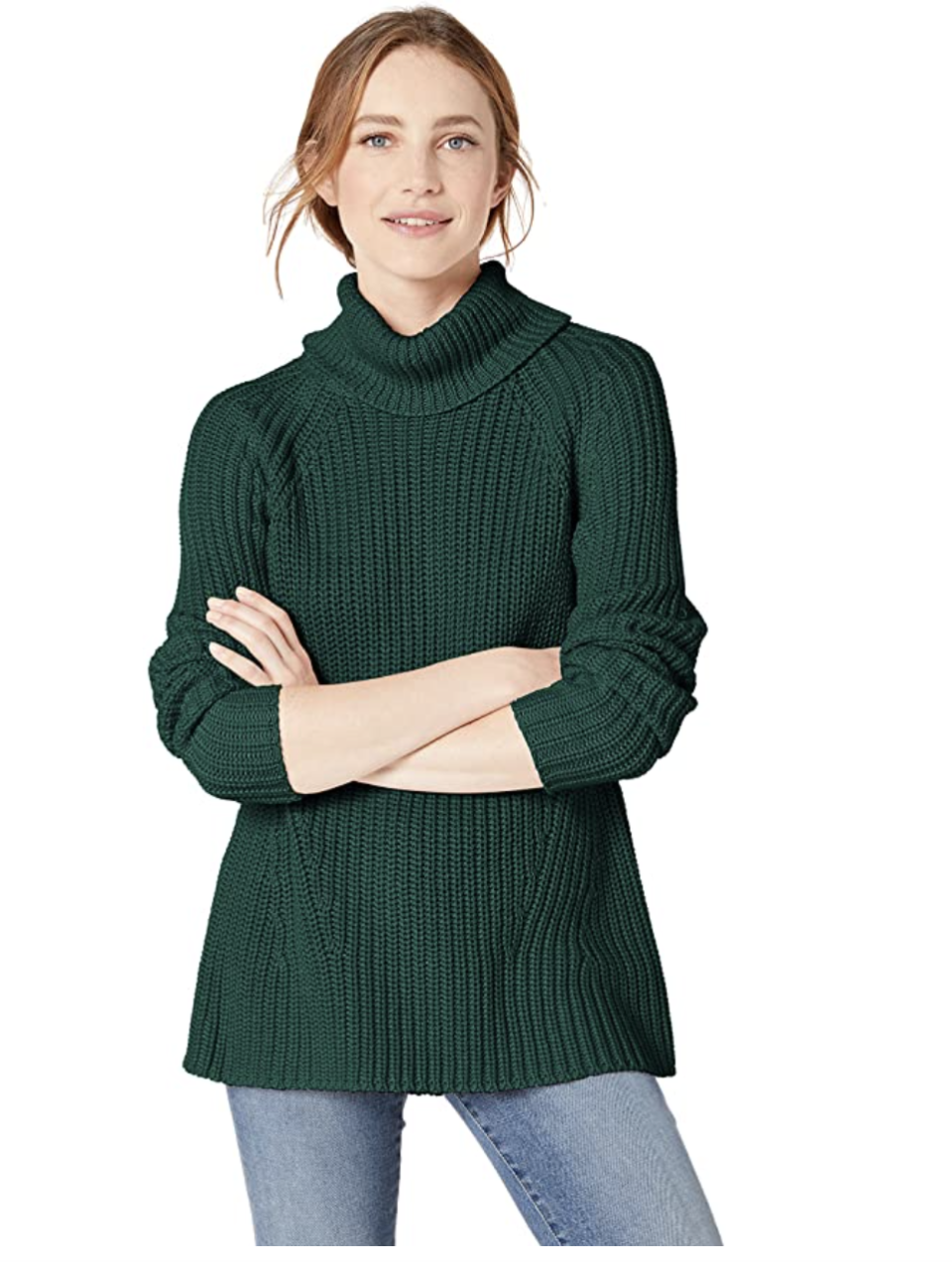 3) Goodthreads Cotton Shaker Stitch Turtleneck Sweater