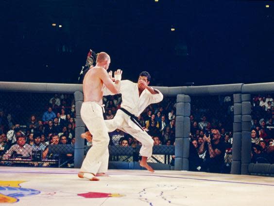 Gracie submitted Gerard Gordeau in the final bout of UFC 1 (Getty)