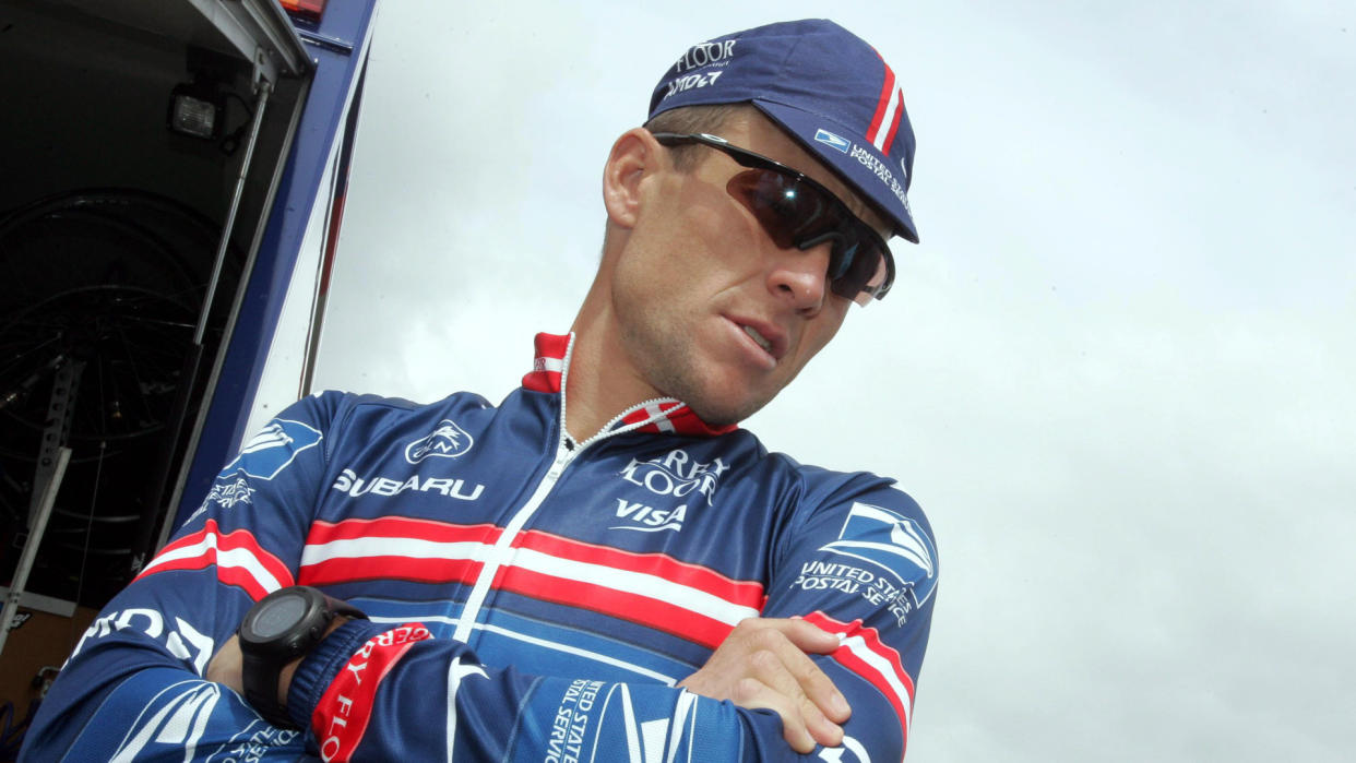 Mandatory Credit: Photo by Bernd Thissen/EPA/Shutterstock (8168393d)American Team Us Postal Cyclist and Five Time Tour De France Winner Lance Armstrong Looks on Prior a Training Session Thursday 01 July 2004 in Liege Belgium the Tour De France the World's Biggest Cycling Event Will Start with the Prologue in Liege on Saturday Belgium LiegeBelgium Cycling Tour Us Postal Training - Jul 2004.