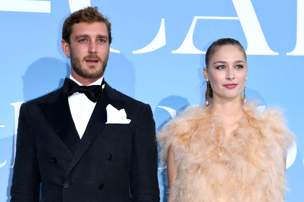 Beatrice Borromeo has been named by Tatler as Europe's 'most stylish royal', pictured with her husband, Pierre Casiraghi, in September 2018 in Monte-Carlo, Monaco.