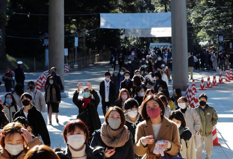 First day of the new year at the Meiji Shrine in Tokyo