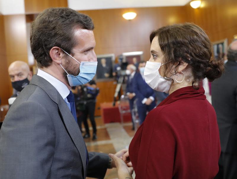 Casado ha acompañado a Ayuso en la inauguración del hospital Isabel Zendal de Madrid. EFE (Archivo)