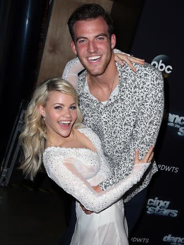 <p>David Livingston/Getty</p> Witney Carson and Carson McAllister attend 'Dancing with the Stars' Season 21 at CBS Televison City on October 5, 2015 in Los Angeles, California.