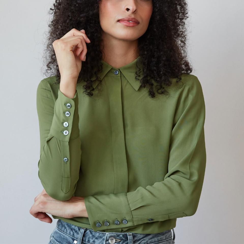 olive blouse