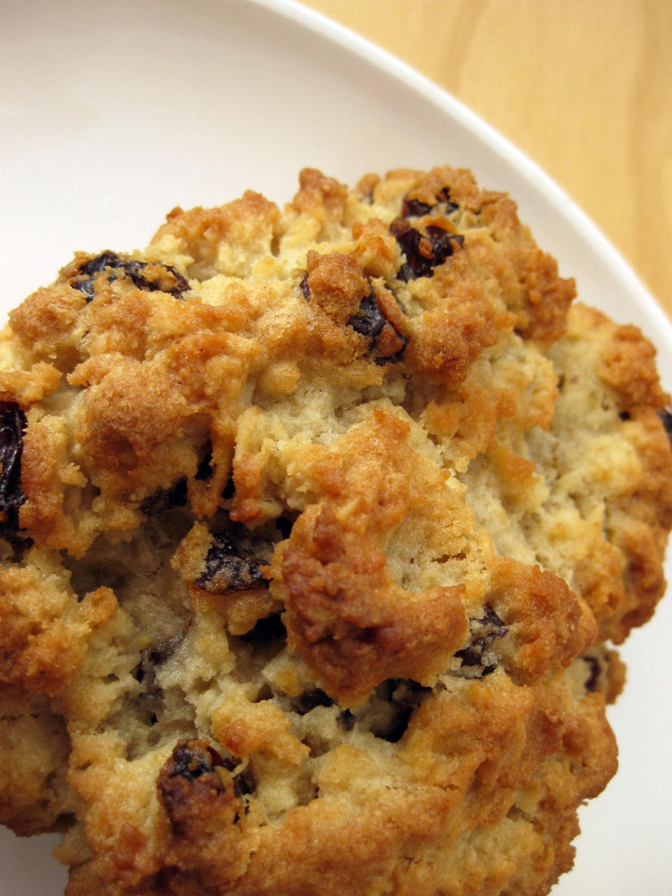 Close-up of a raisin cookie