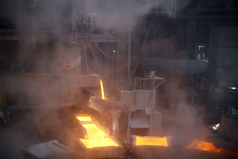 FILE PHOTO: A view at the ENAMI's (National Mining Company) copper cathodes plant at Tierra Amarilla town, near Copiapo city