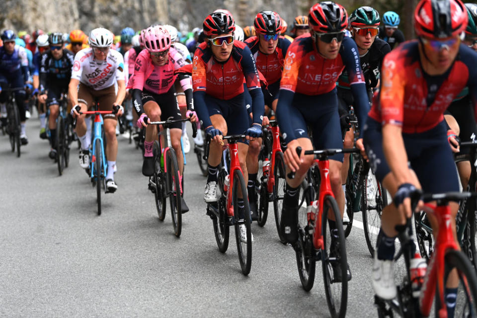 ALPBACH AUSTRIA  APRIL 17 Geraint Thomas of United Kingdom and Team INEOS Grenadiers competes during the 46th Tour of the Alps 2023 Stage 1 a 1275km stage from Rattenberg to Alpbach 984m on April 17 2023 in Alpbach Austria Photo by Tim de WaeleGetty Images