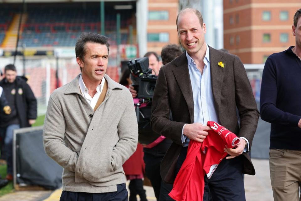 Prince William was seen hanging out with Hollywood star Rob McElhenney in Wales on Friday. POOL/AFP via Getty Images