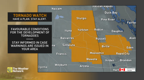 Sask Manitoba tornado watches August 18 2024