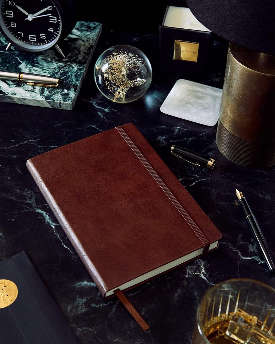 Leather-Bound Ruled Notebook