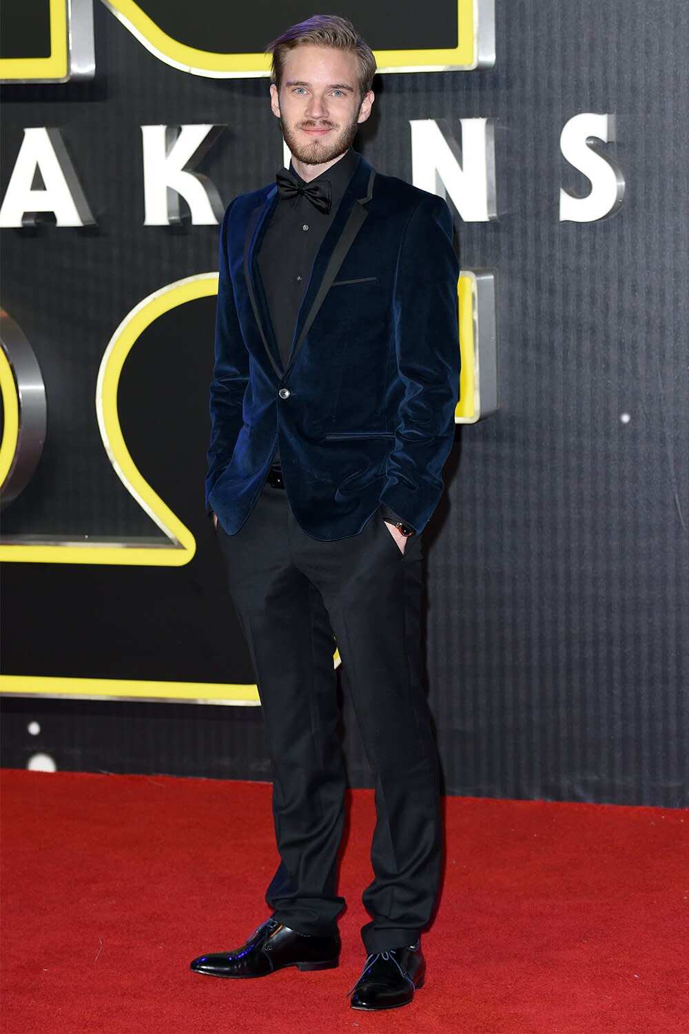 PewDiePie attends the European Premiere of "Star Wars: The Force Awakens" at Leicester Square on December 16, 2015 in London, England.