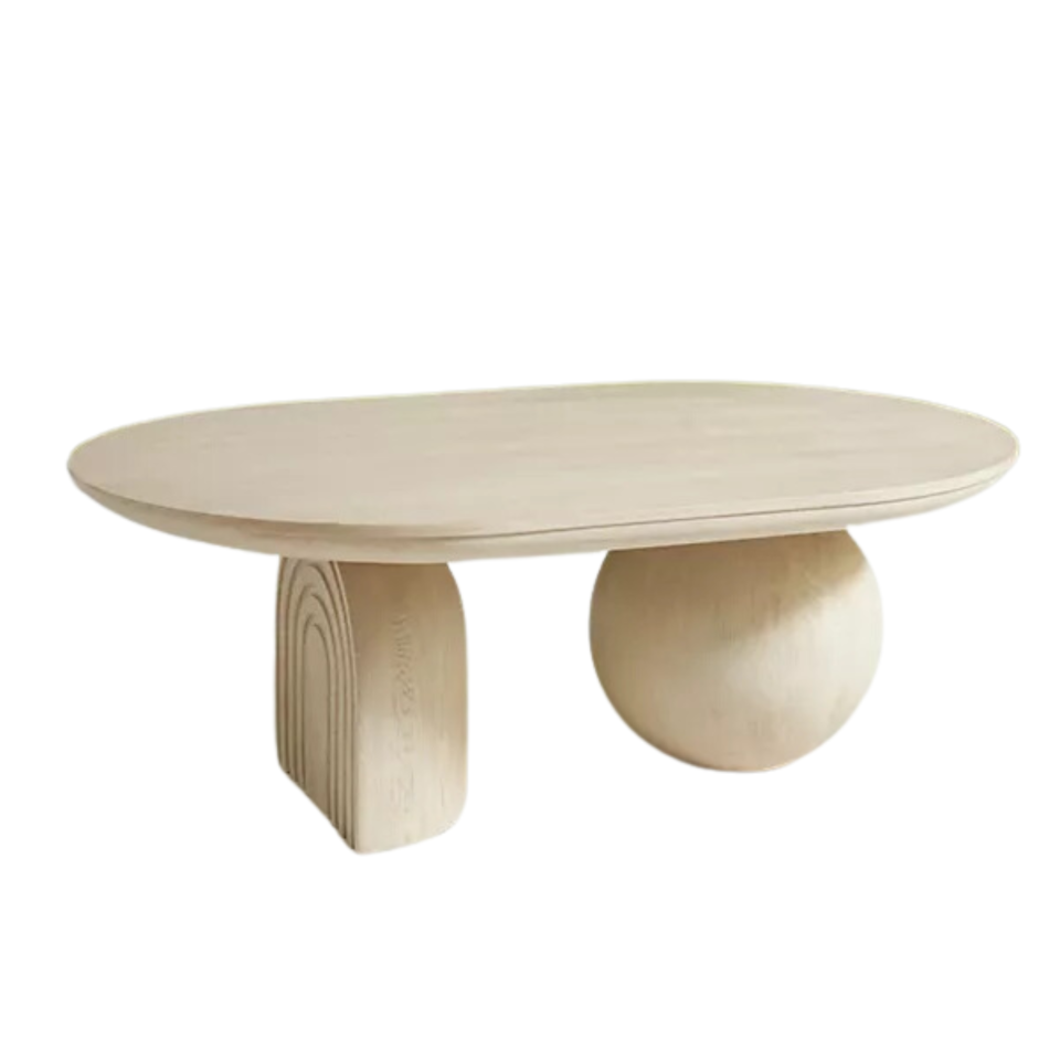 Beige organic modern coffee table