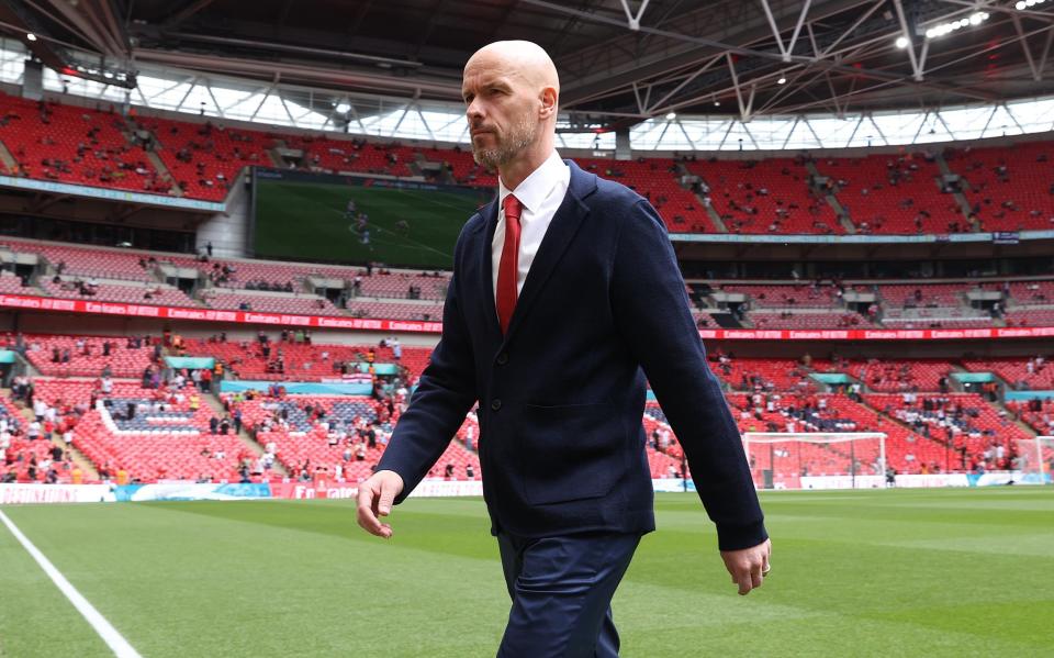 Manager Erik ten Hag of Manchester United arrives ahead of the Emirates FA Cup Final - Getty Images/Matthew Peters
