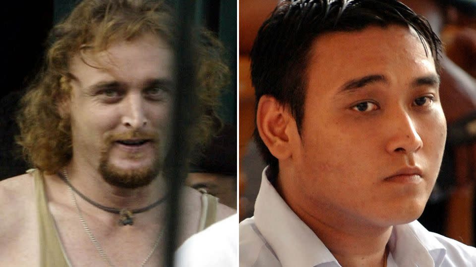 Bali Nine members Martin Stephens and Tan Duc Thanh Nguyen are two of the 170 Australians around the world currently serving time over drug crimes. Photo: 7 News