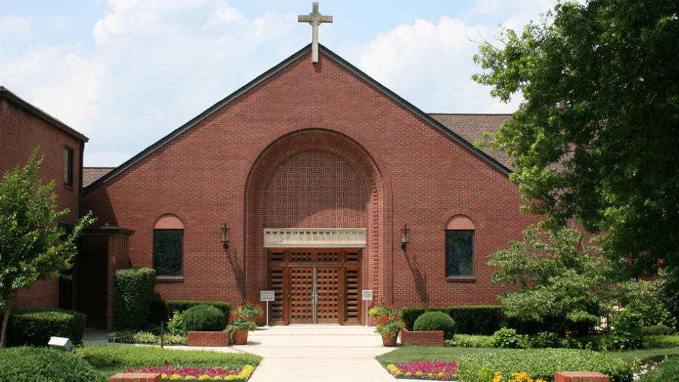 St Edward church, Nashville. Harry Potter books have been banned from the school library.