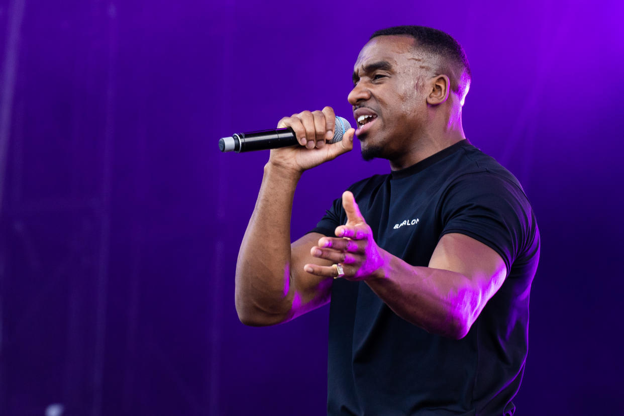 LONDON, ENGLAND - JULY 05: Bugzy Malone performs on stage during Wireless Festival 2019 on July 05, 2019 in London, England. (Photo by Lorne Thomson/Redferns)