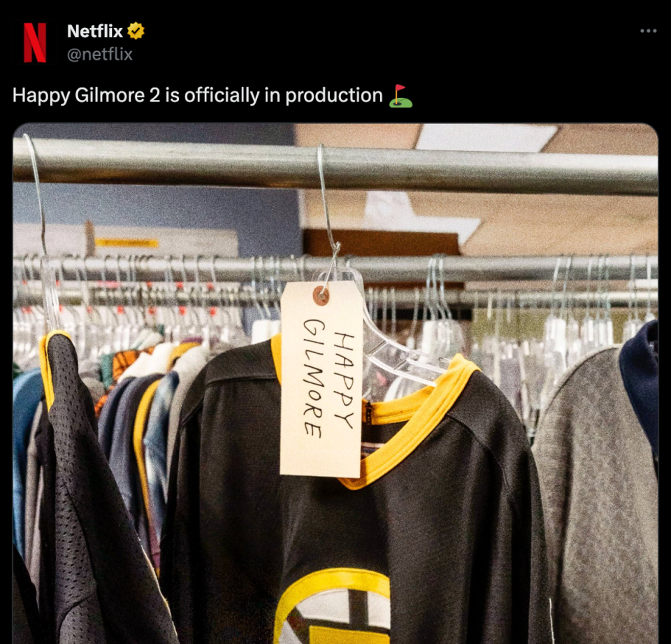 Adam Sandler’s costume in ‘Happy Gilmore 2’ (X/Twitter)