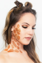 <p>Simply cut up an old makeup sponge and dip it into brown face paint to get perfect giraffe spots. A pair of small loose top knots mimic giraffe horns.</p><p><strong>Get the tutorial at <a href="https://www.cosmopolitan.com/style-beauty/beauty/how-to/a44056/halloween-makeup-looks/" rel="nofollow noopener" target="_blank" data-ylk="slk:Cosmopolitan;elm:context_link;itc:0;sec:content-canvas" class="link ">Cosmopolitan</a>.</strong> </p>