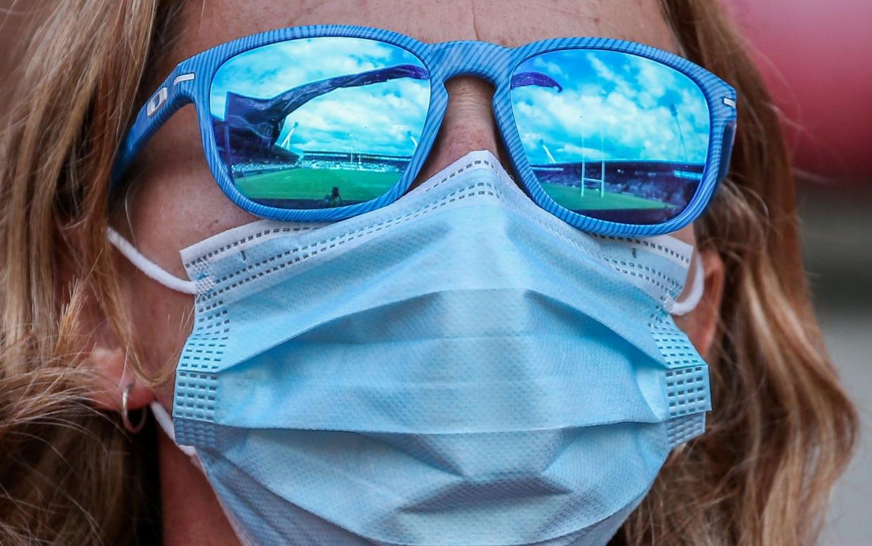 Those experiencing eye discomfort should ensure their mask fits firmly around the nose, so air is forced out at the sides - Fred Scheiber/AFP