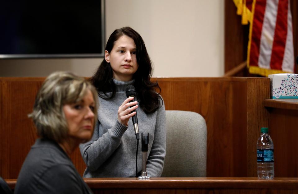 Gypsy Blanchard takes the stand during the trial of her ex-boyfriend Nicholas Godejohn on Nov. 15, 2018. Godejohn is on trial for fatally stabbing Gypsy's mother, 48-year-old Clauddine 