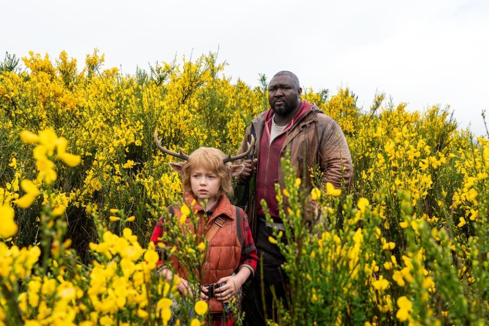 Christian Convery and Nonso Anozie in “Sweet Tooth” - Credit: Kirsty Griffin / Netflix