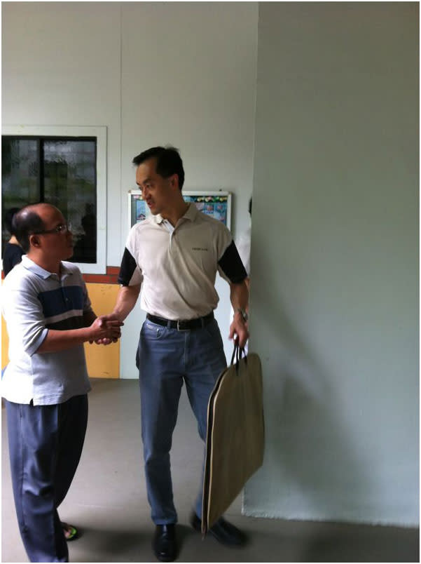 Dr Koh Poh Koon arrives at a Punggol East education centre for the start of PAP's thank you parade.