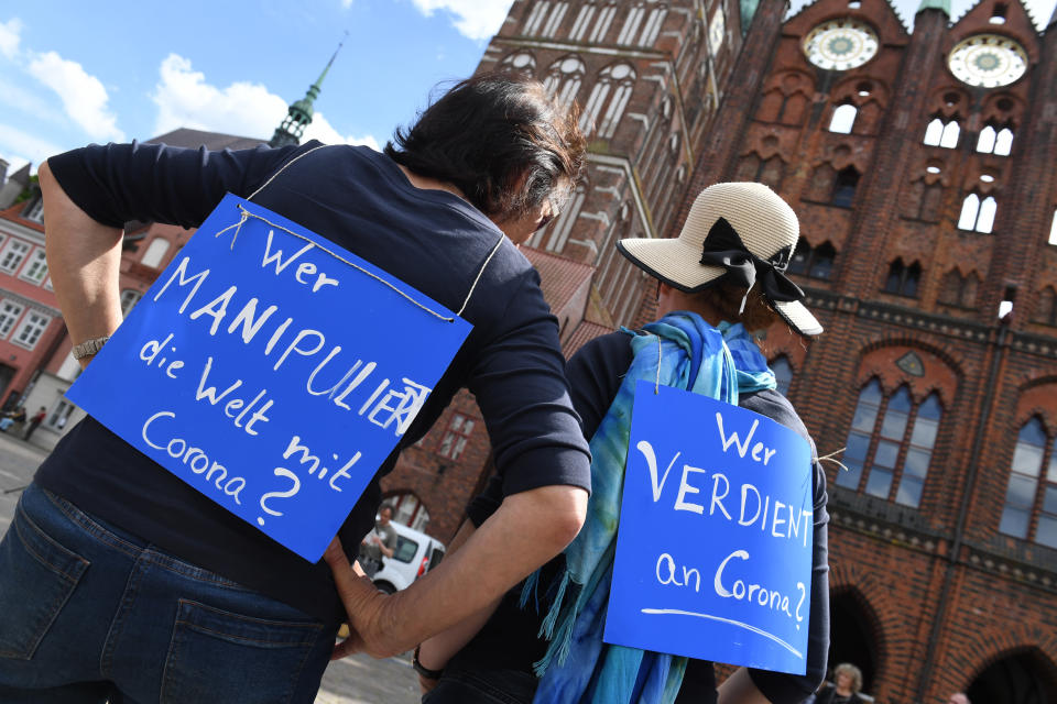 Corona-Demonstranten in Stralsund. (Bild: Getty Images)