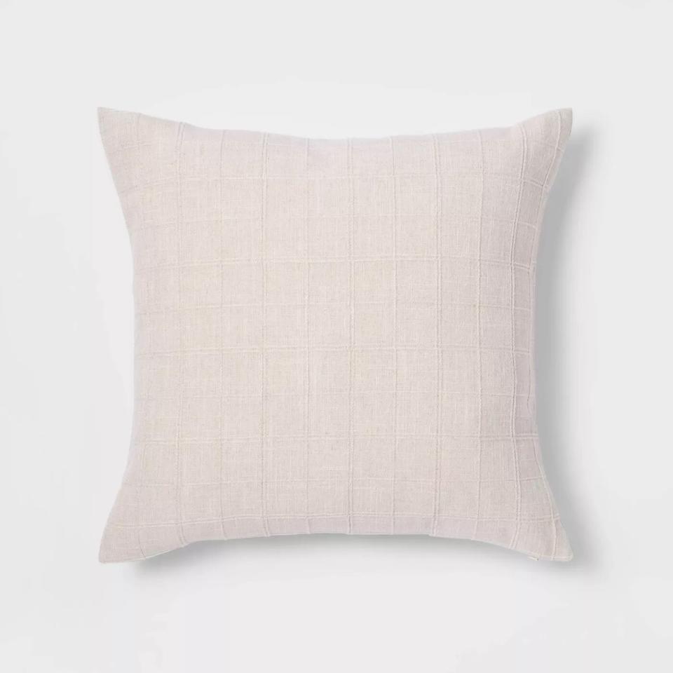 Woven Washed Windowpane Pillow