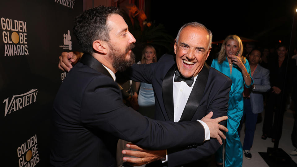 VENICE, ITALY - AUGUST 31: Pablo Larrain and Alberto Barbera attend the Variety And Golden Globes Party At Venice Film Festival, Presented by ILBE at Hotel Excelsior on August 31, 2023 in Venice, Italy. (Photo by Victor Boyko/Variety via Getty Images)