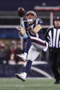 <p>Chris Hogan #15 of the New England Patriots catches a pass in the first half against the Houston Texans during the AFC Divisional Playoff Game at Gillette Stadium on January 14, 2017 in Foxboro, Massachusetts. (Photo by Elsa/Getty Images) </p>