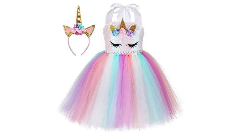 Your child will prance down the street in this Unicorn Princess costume.