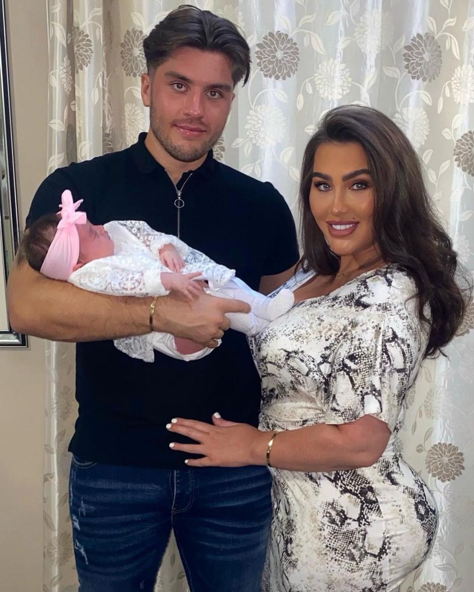 Lauren Goodger with Charles Drury and their first daughter Larose