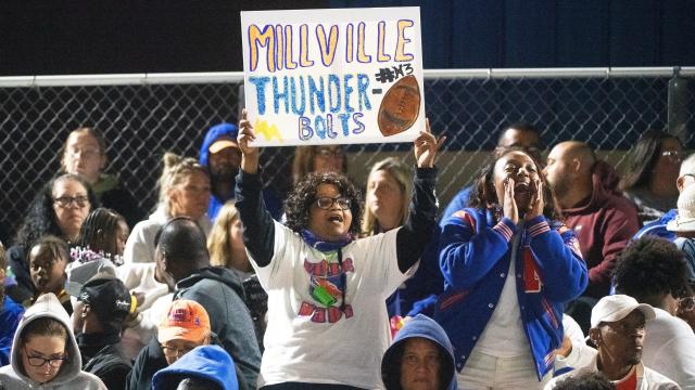 The Millville High School Band performs during the Millville