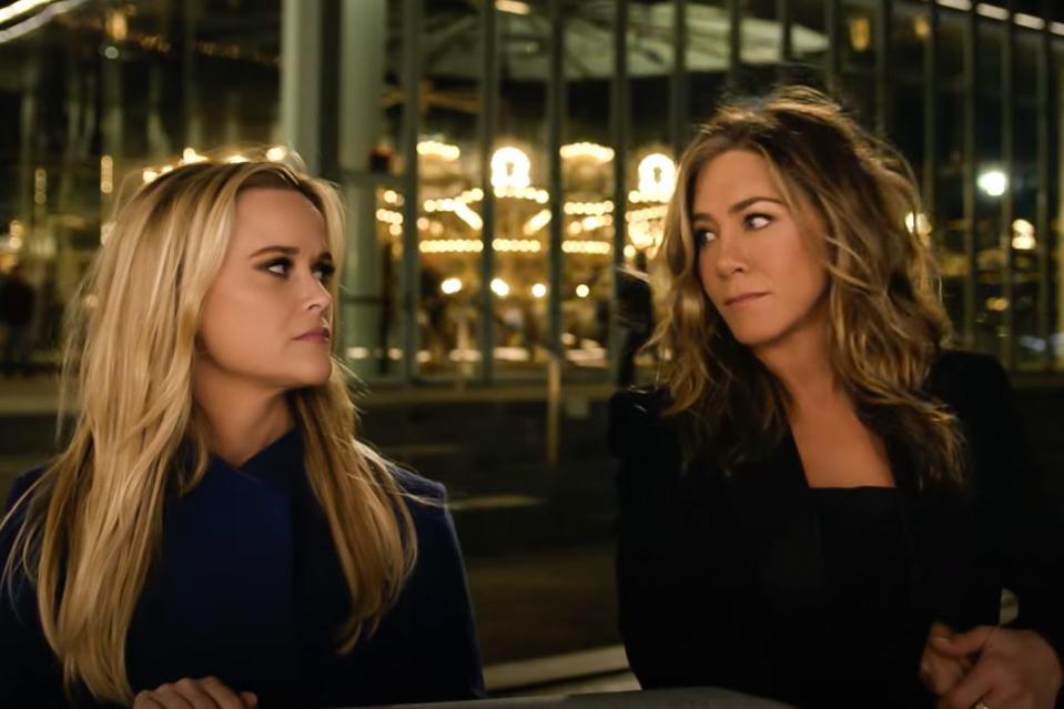 <p>Apple TV</p> Reese Witherspoon and Jennifer Aniston on 