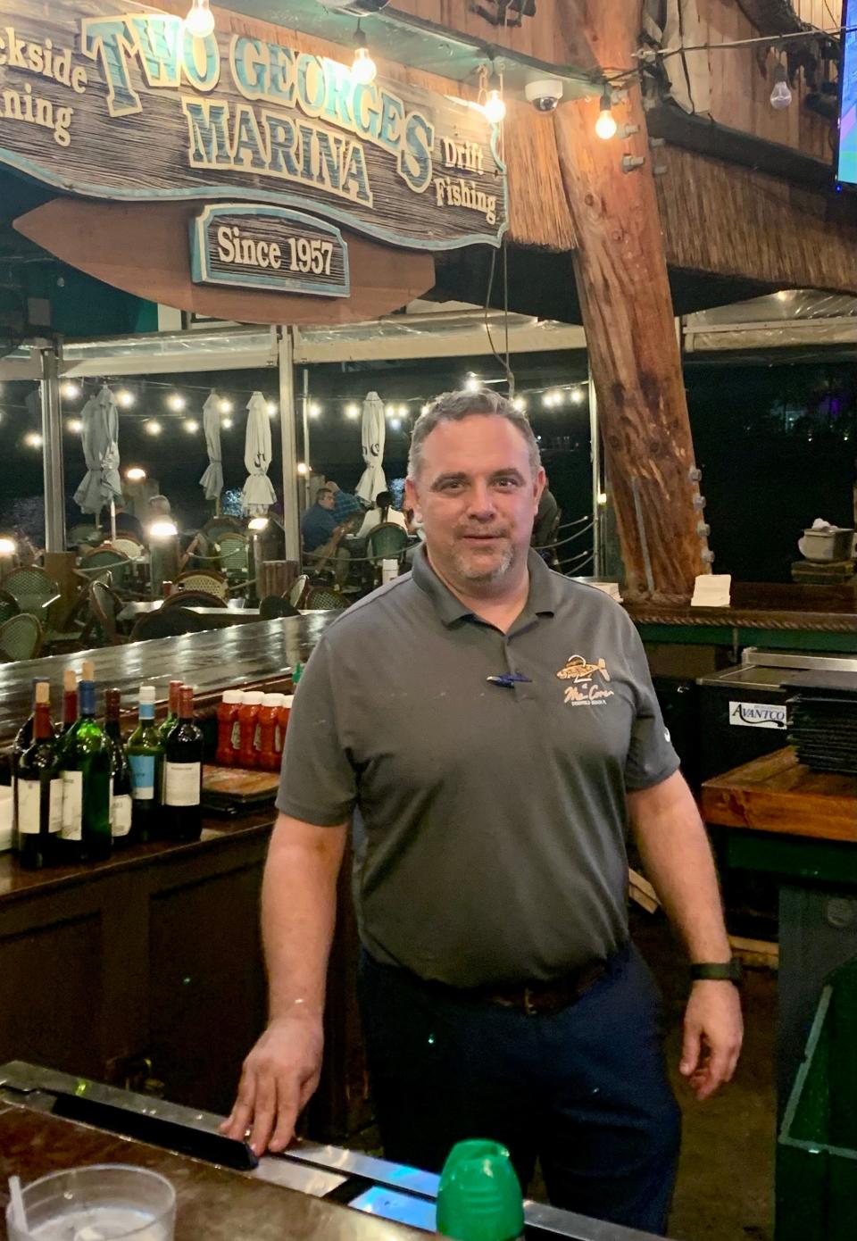 Two Georges manager Kevin Kudlinski said about 15-20 workers arrived early Wednesday morning to prepare the restaurant, which dealt with massive flooding from Hurricane Nicole. 'It was a team effort,' he said.