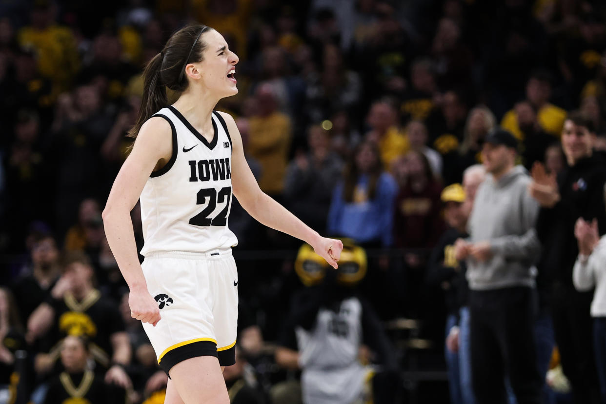 Iowa guard Caitlin Clark has 10 triple-doubles in her career. Could we see another in the NCAA tournament? (Matt Krohn/USA TODAY Sports)