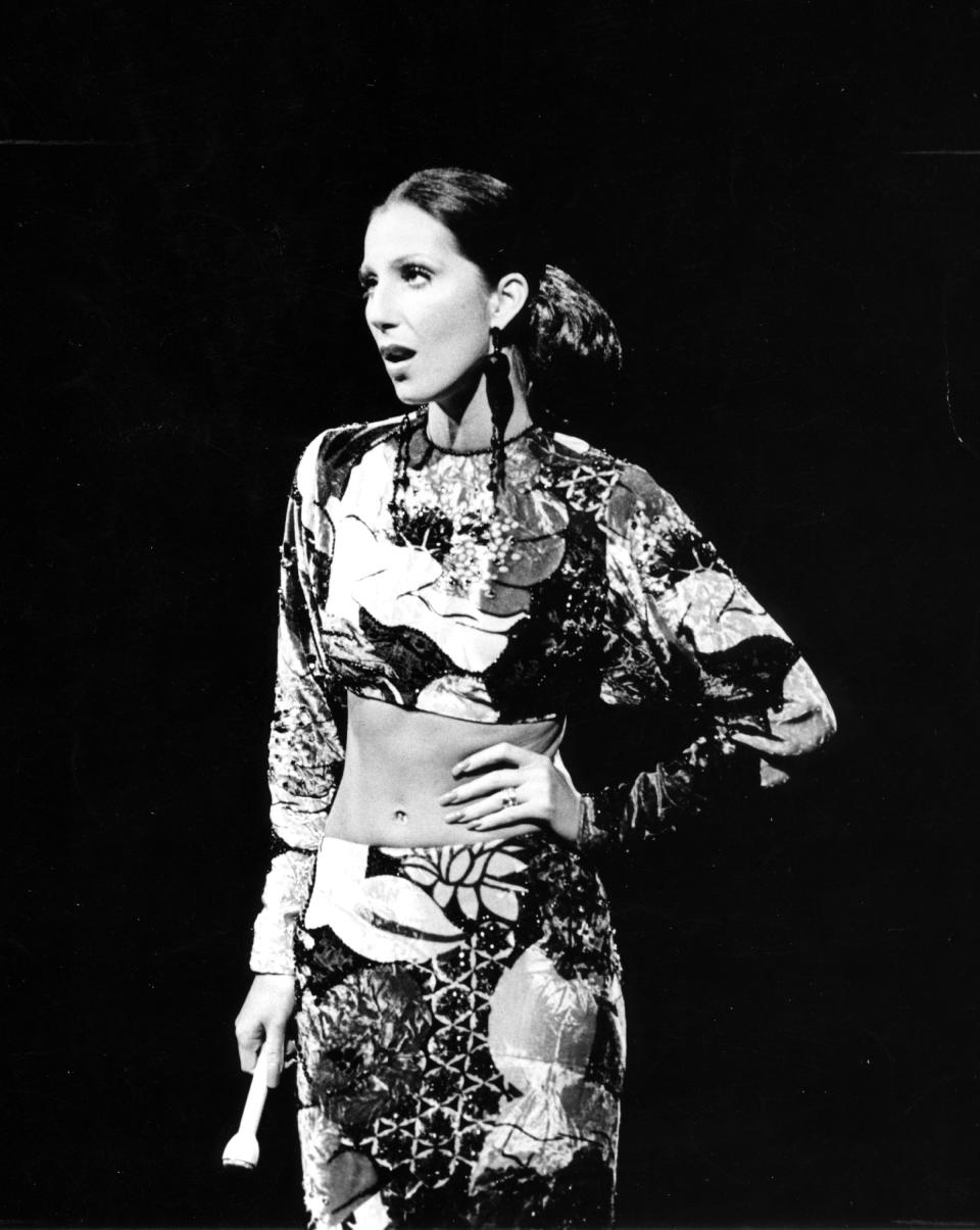 AUGUST 1972: Entertainer Cher performs in August 1972. (Photo by Michael Ochs Archives/Getty Images) 