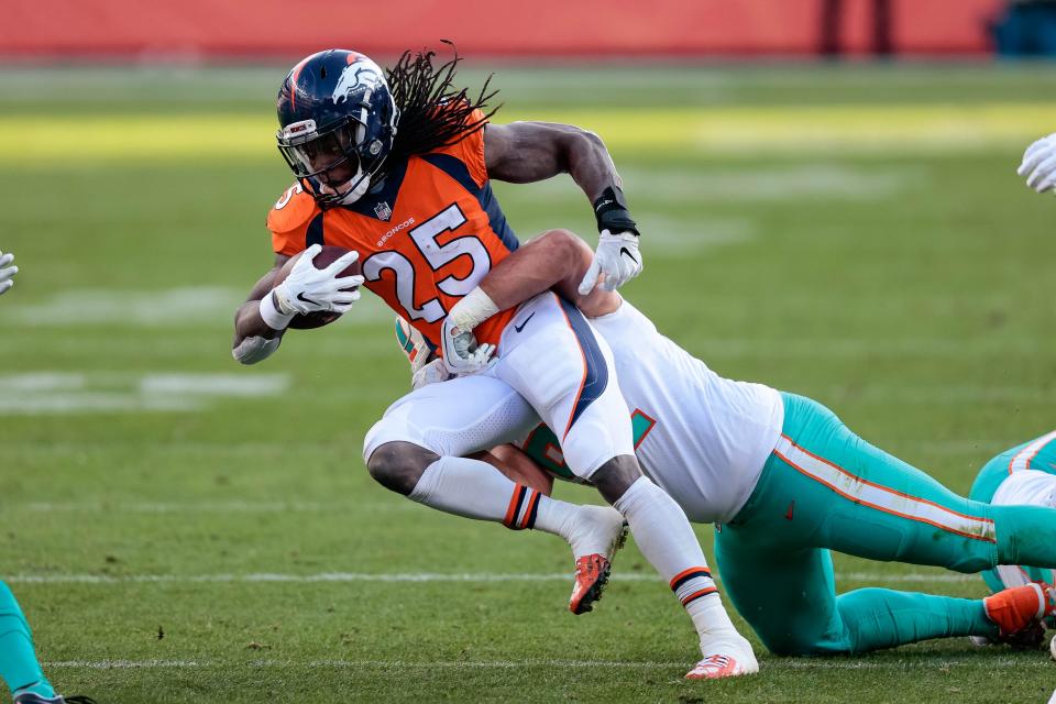 In his first season with the Broncos, Melvin Gordon rushed for 986 yards and nine touchdowns.