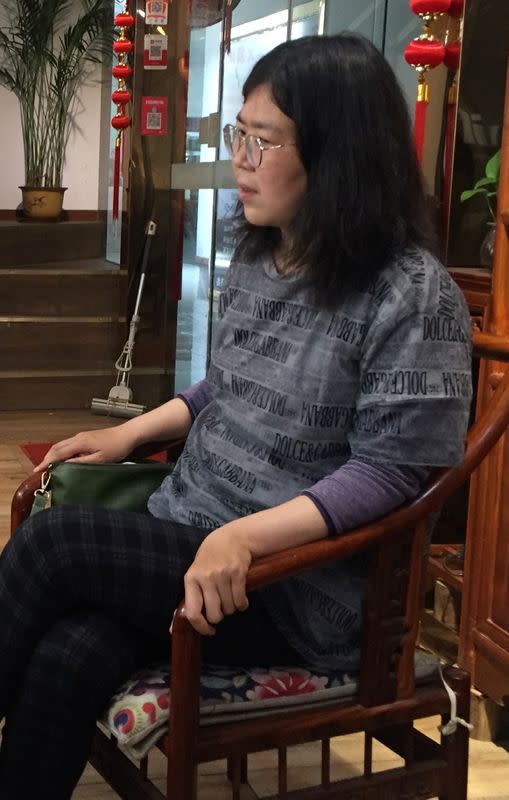 Handout picture of citizen-journalist Zhang Zhan