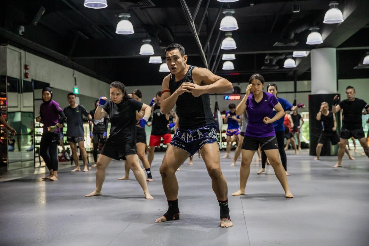 Training at Evolve MMA with coach Yodkunsup Por Pongsawang. (PHOTO: Evolve MMA/Facebook)