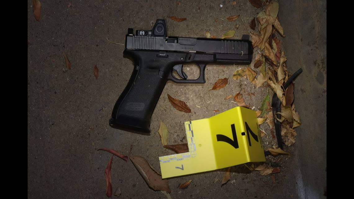 Madera police released a photo Wednesday, Nov. 30, 2022, of the handgun they say Jose Soliz, 29, pointed at officers before he was fatally shot.