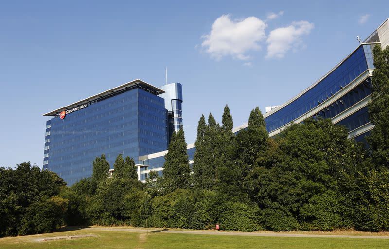 The GlaxoSmithKline building is pictured in Hounslow, west London